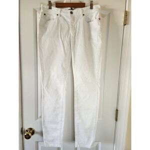 Eileen Fisher Women White Organic Cotton Skinny Jeans Size 8 Preppy Clean Girl